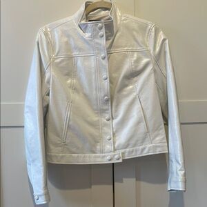 Women's White Leather Jacket